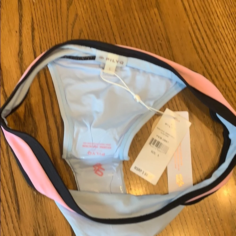 NWT PILYQ‎ Pebble Blue Banded Bikini Bottom